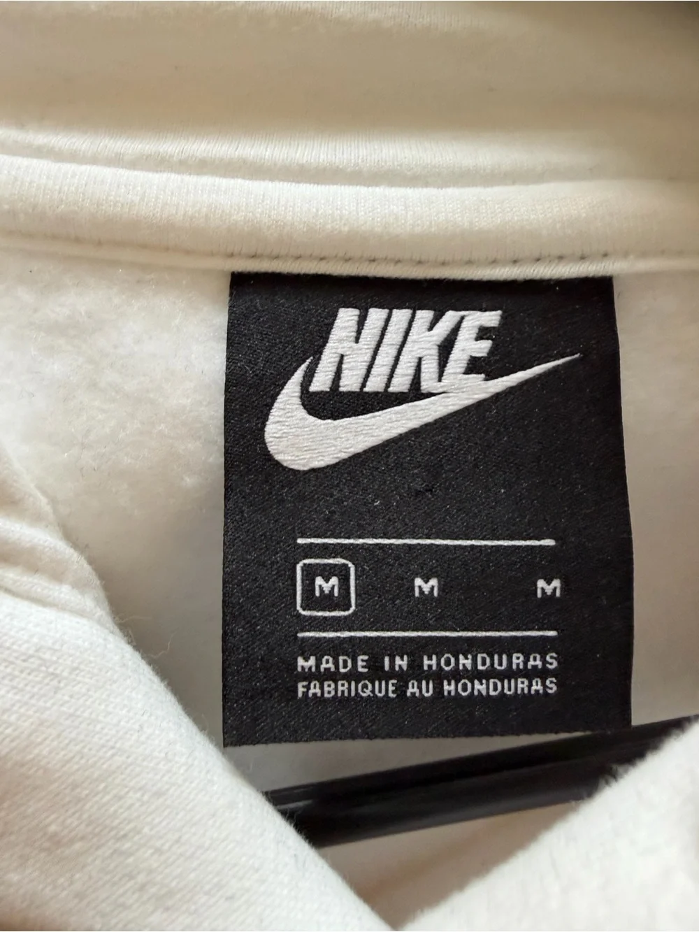 Nike White Pullover Hoodie with Black Swoosh